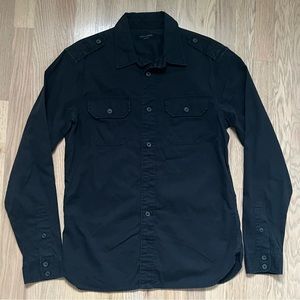 All Saints Men’s Black Military Style Button Down